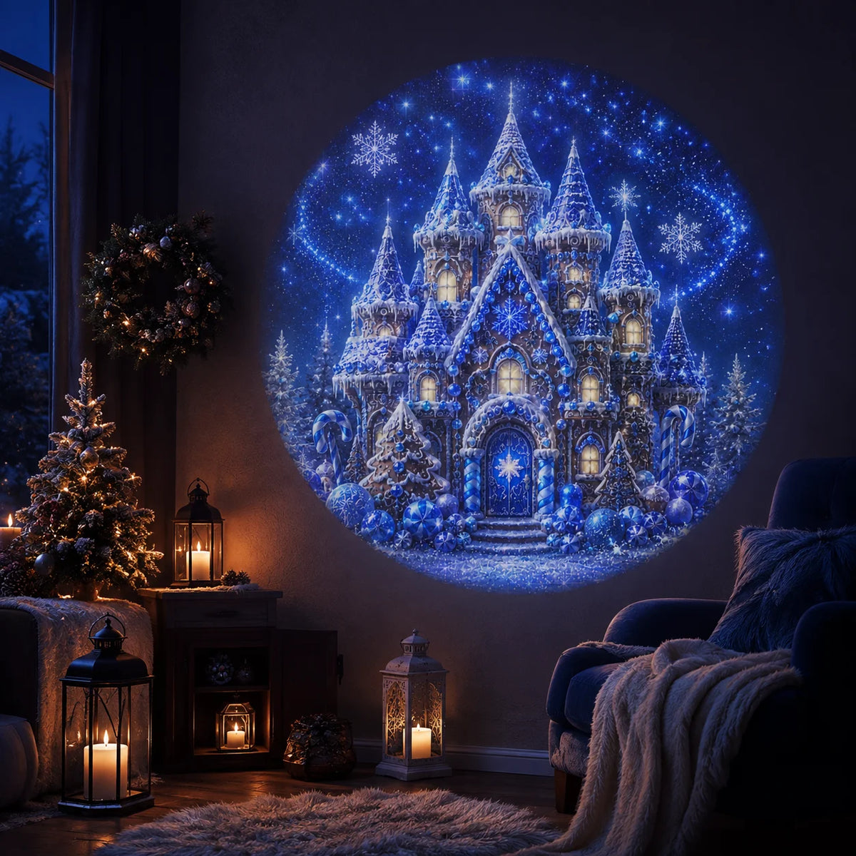 8 Christmas-Themed Projector Lights, USB-Powered Nightlights, Perfect for Creating a Festive Atmosphere in Your Room.