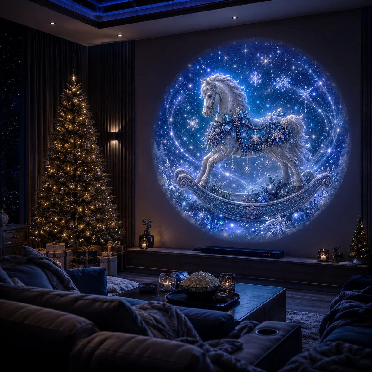 8 Christmas-Themed Projector Lights, USB-Powered Nightlights, Perfect for Creating a Festive Atmosphere in Your Room.